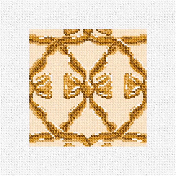 Golden Bows Needlepoint Coaster Ornament Kit