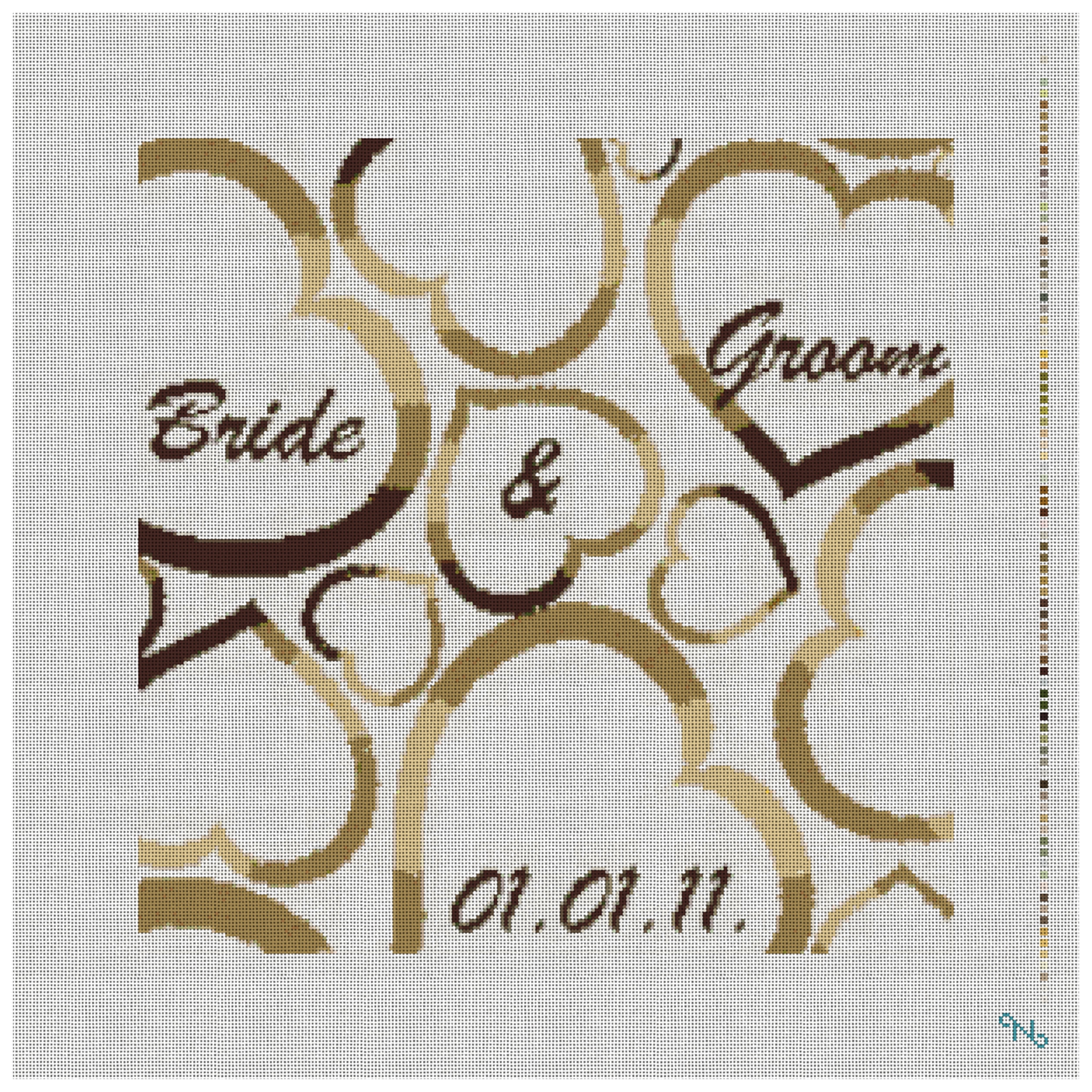 Golden Heart Personalized Needlepoint Kit