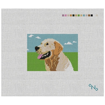 Golden Portrait Needlepoint Card Wallet Kit