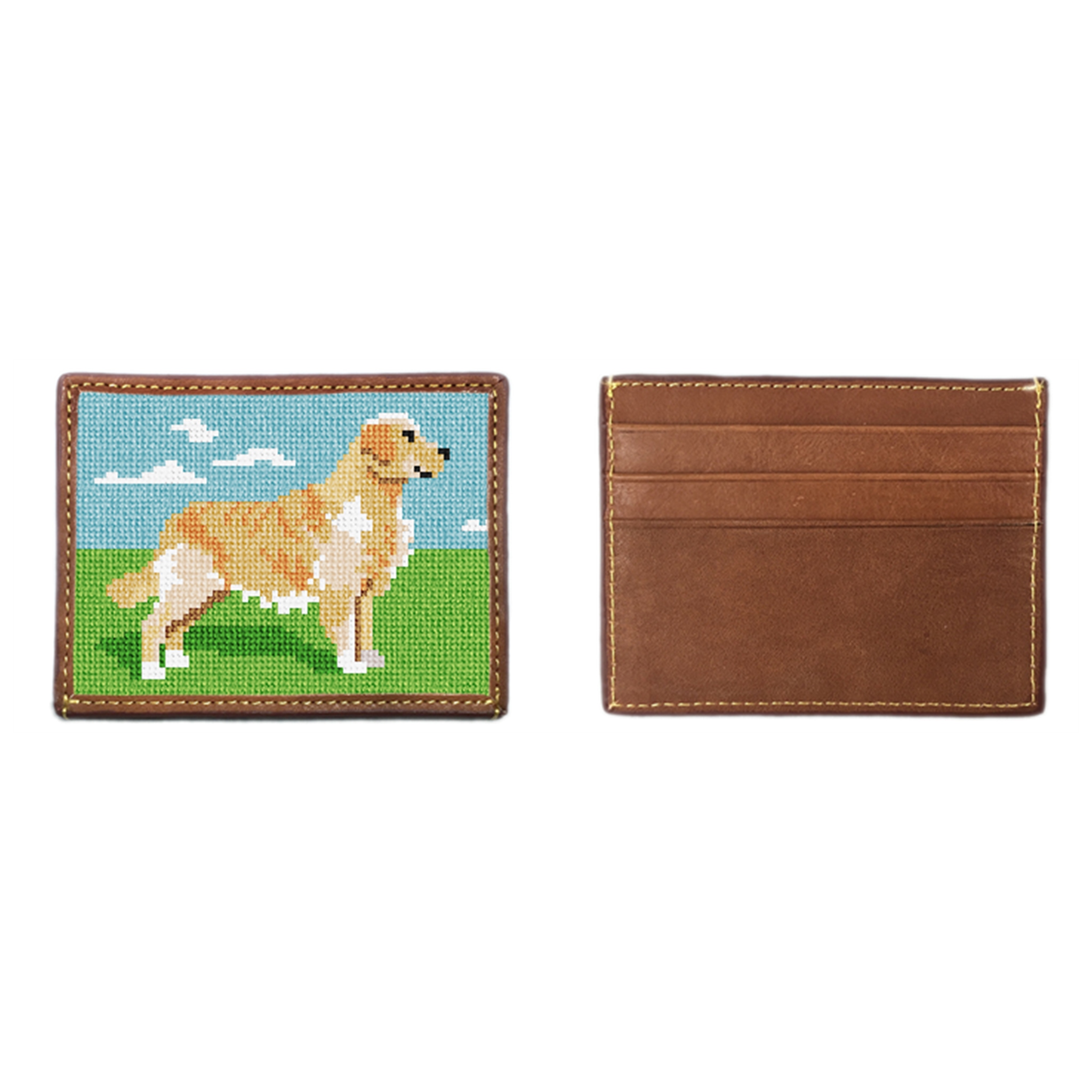 Golden Retriever Needlepoint Card Wallet