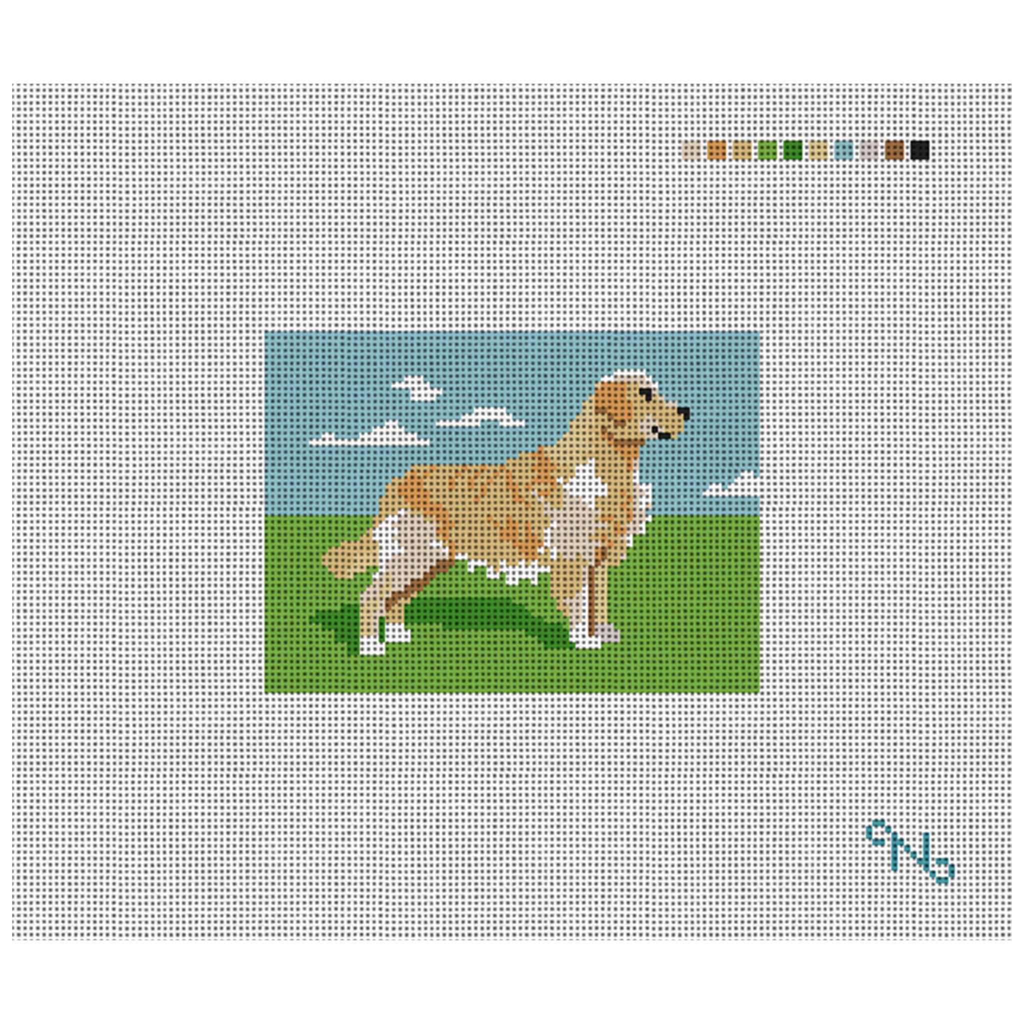 Golden Retriever Needlepoint Card Wallet Kit