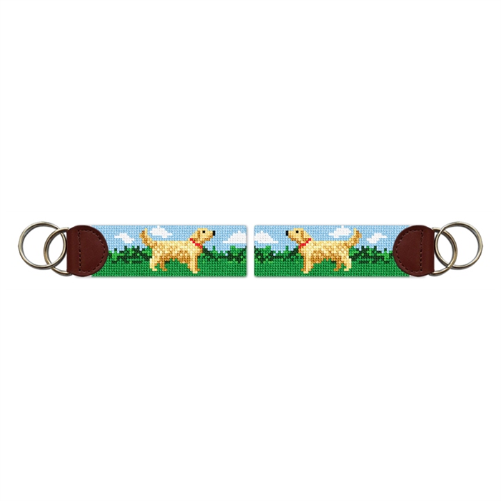 Golden Retriever Needlepoint Key Fob