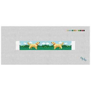 Golden Retriever Needlepoint Key Fob Kit Stitched Preview