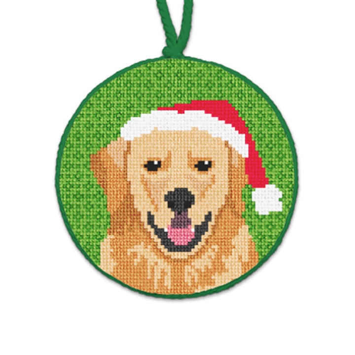 Golden Retriever Needlepoint Ornament