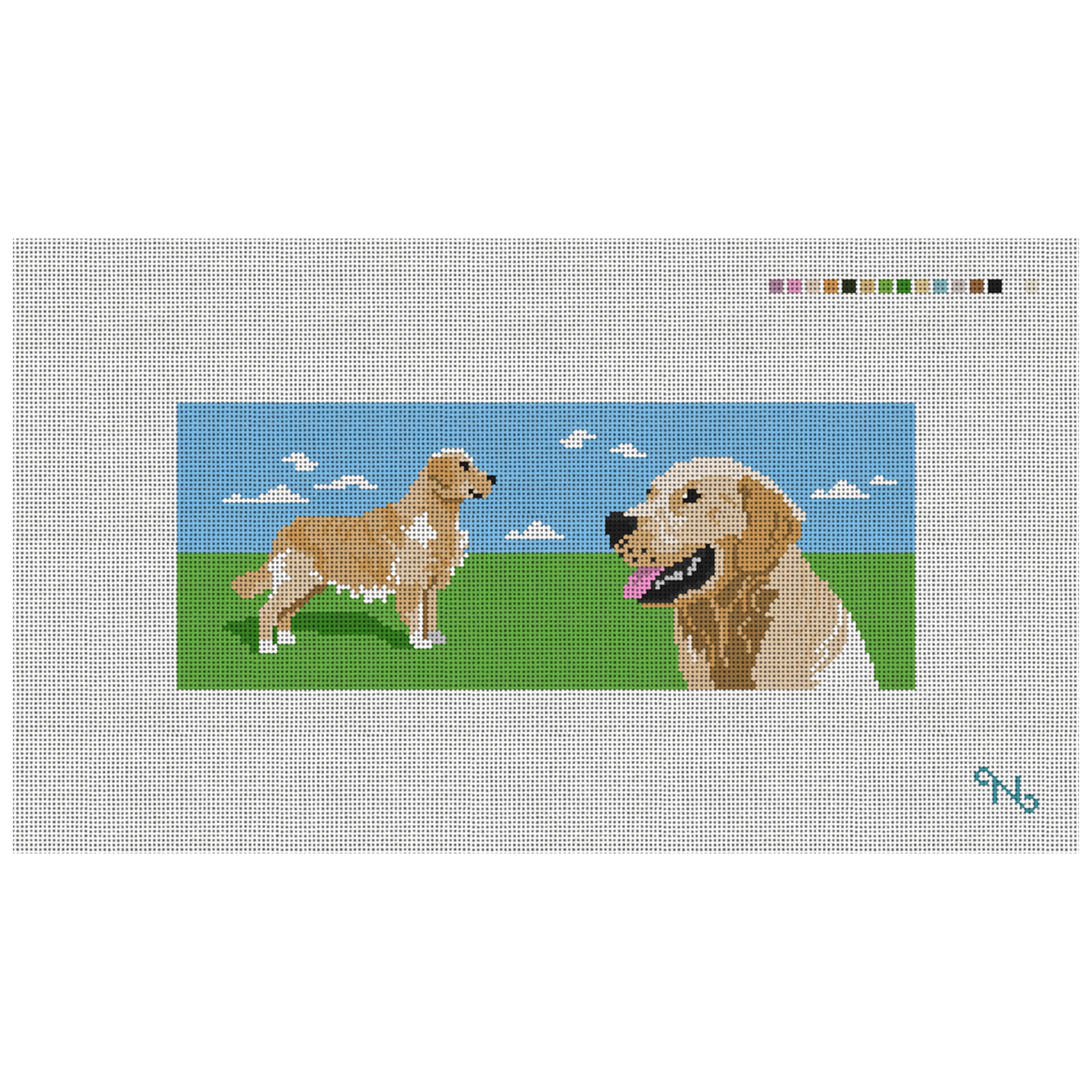 Golden Retriever Needlepoint Wallet Kit
