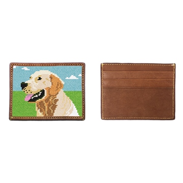 Golden Retriever Portrait Needlepoint Card Wallet