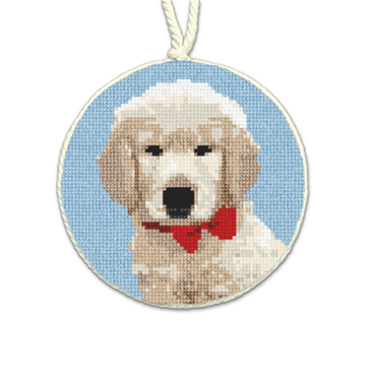 Golden Retriever Puppy Needlepoint Ornament