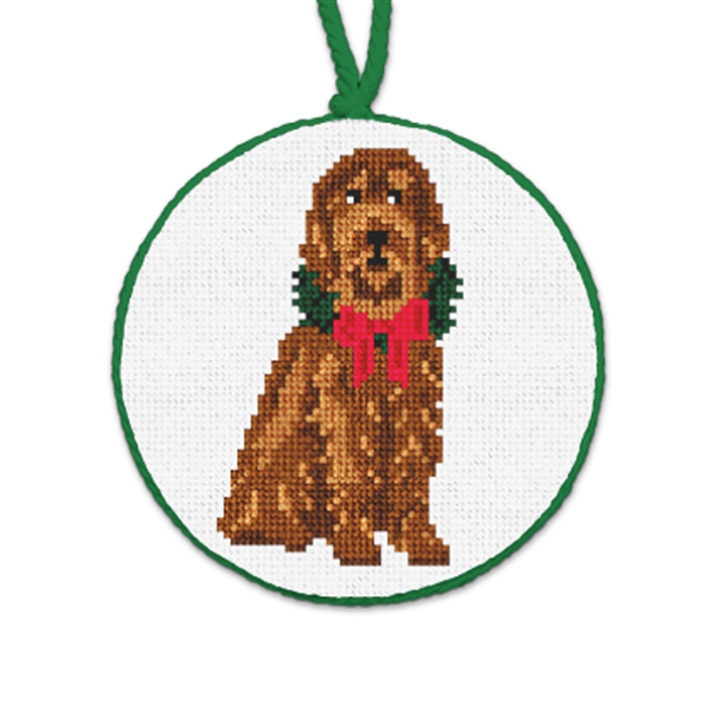 Goldendoodle Needlepoint Ornament