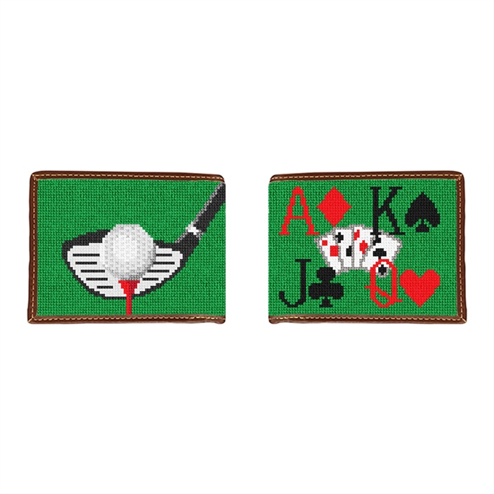 Golf and Poker Needlepoint Wallet