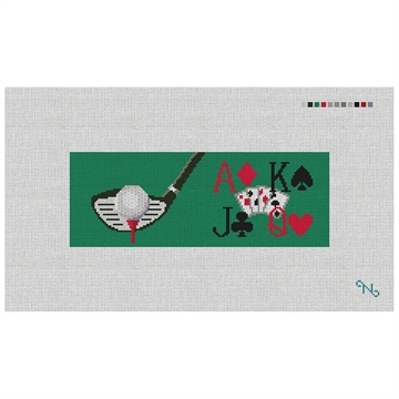 Golf and Poker Needlepoint Wallet Kit