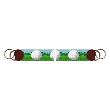 Golf Ball Needlepoint Key Fob