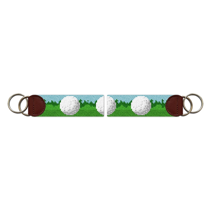 Golf Ball Needlepoint Key Fob