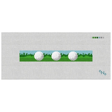 Golf Ball Needlepoint Key Fob Kit Stitched Preview