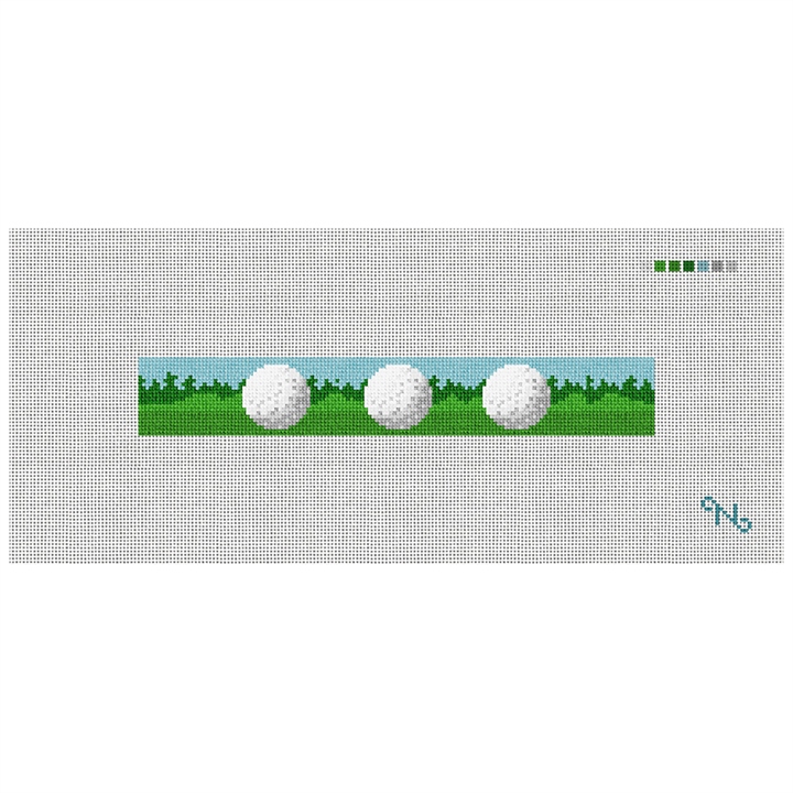 Golf Ball Needlepoint Key Fob Kit Stitched Preview