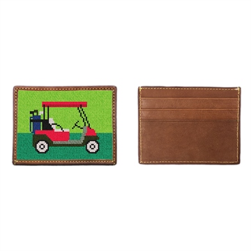 Golf Cart Needlepoint Card Wallet