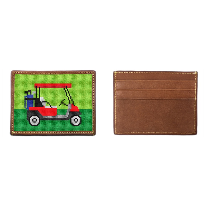 Golf Cart Needlepoint Card Wallet
