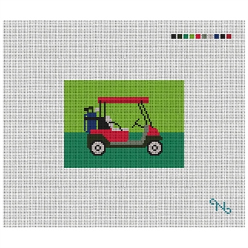 Golf Cart Needlepoint Card Wallet Kit