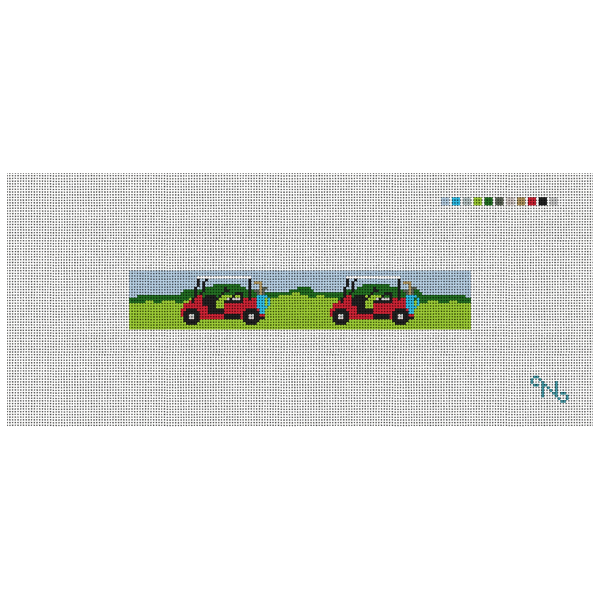 Golf Cart Needlepoint Key Fob Kit