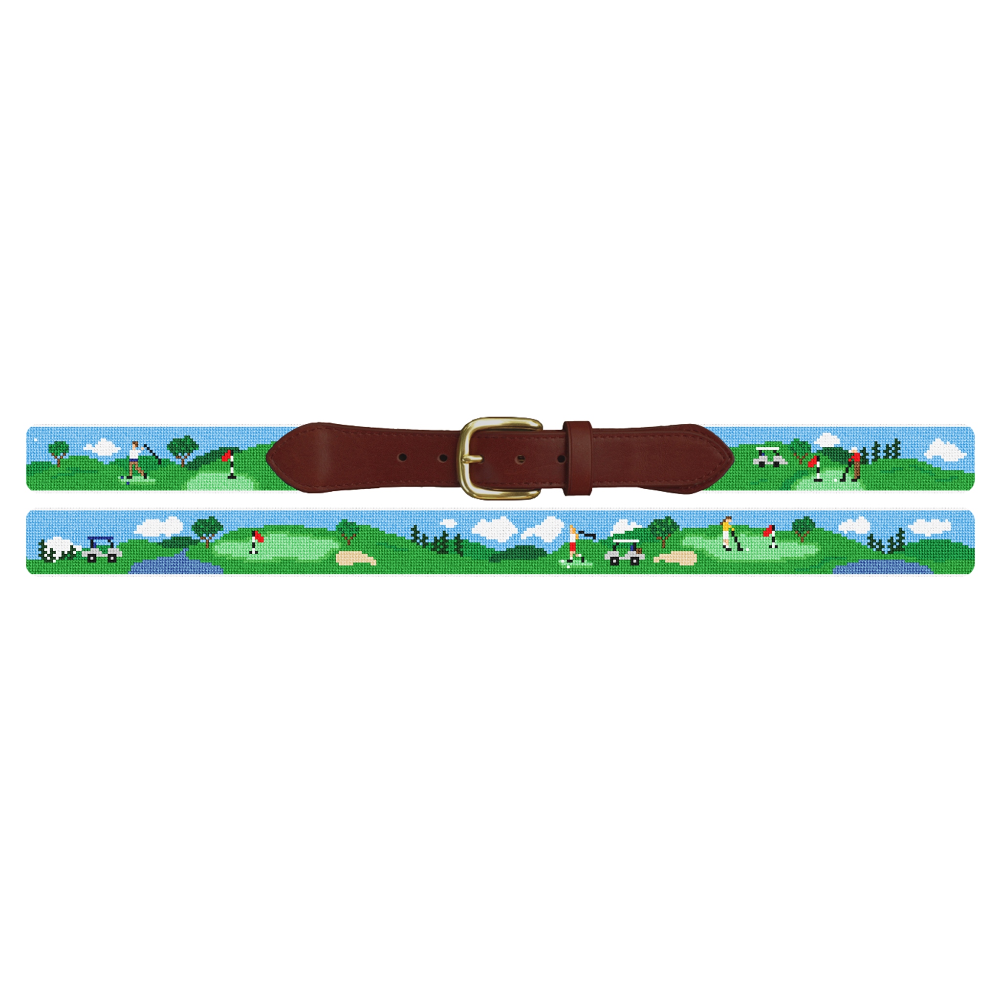 Golf Day Needlepoint Belt