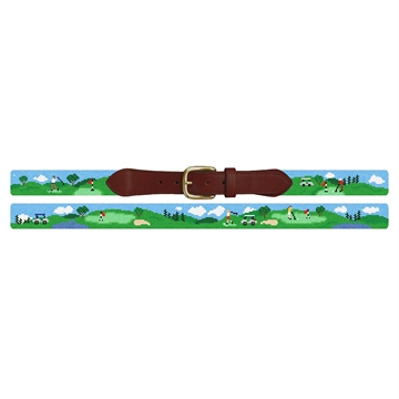 Golf Day Needlepoint Belt