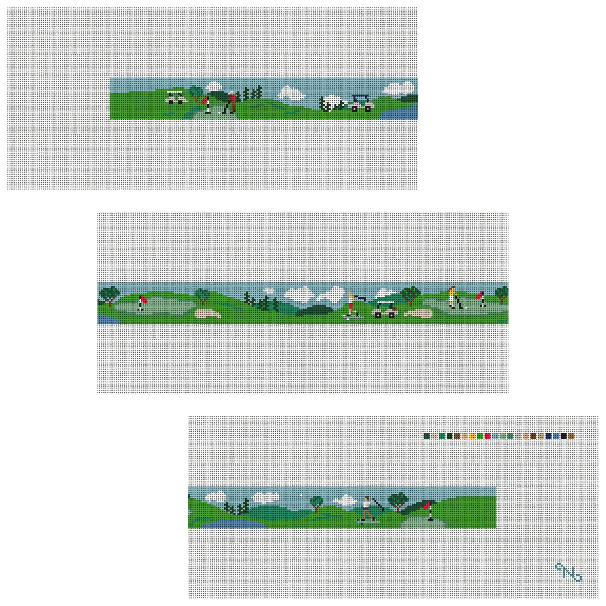 Golf Day Needlepoint Belt Kit