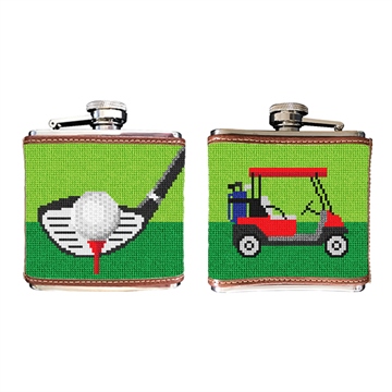 Golf Needlepoint Flask