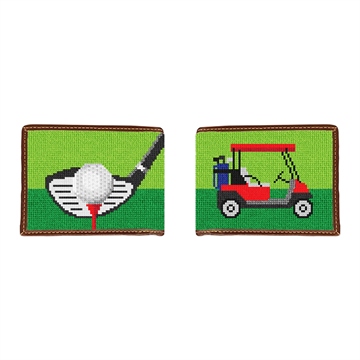 Golf Needlepoint Wallet 