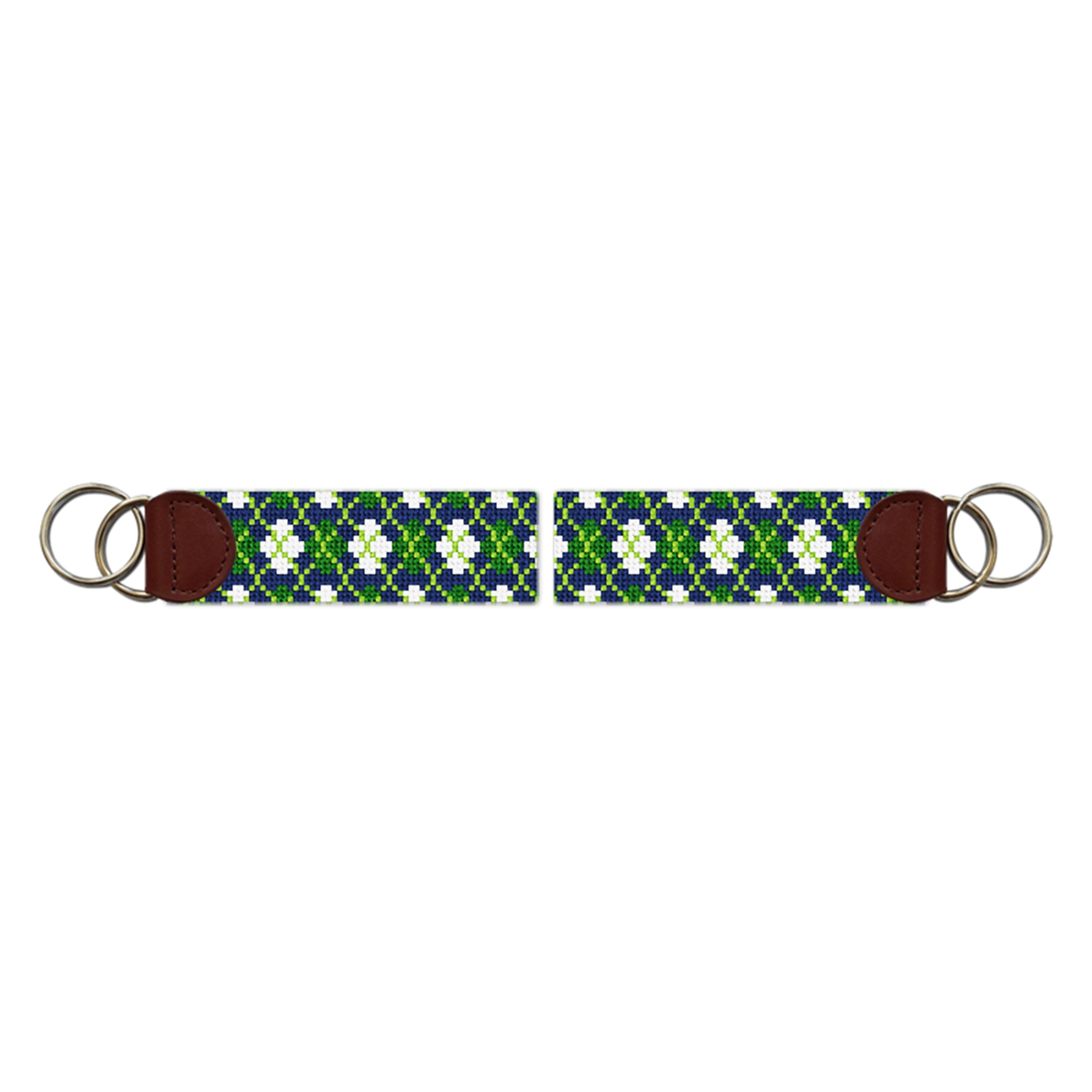 Golfer's Argyle Needlepoint Key Fob