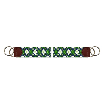 Golfer's Argyle Needlepoint Key Fob