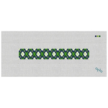 Golfer's Argyle Needlepoint Key Fob Kit Stitched Preview