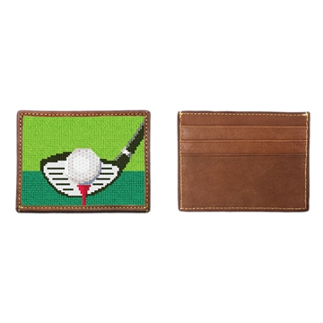 Golfers Needlepoint Card Wallet