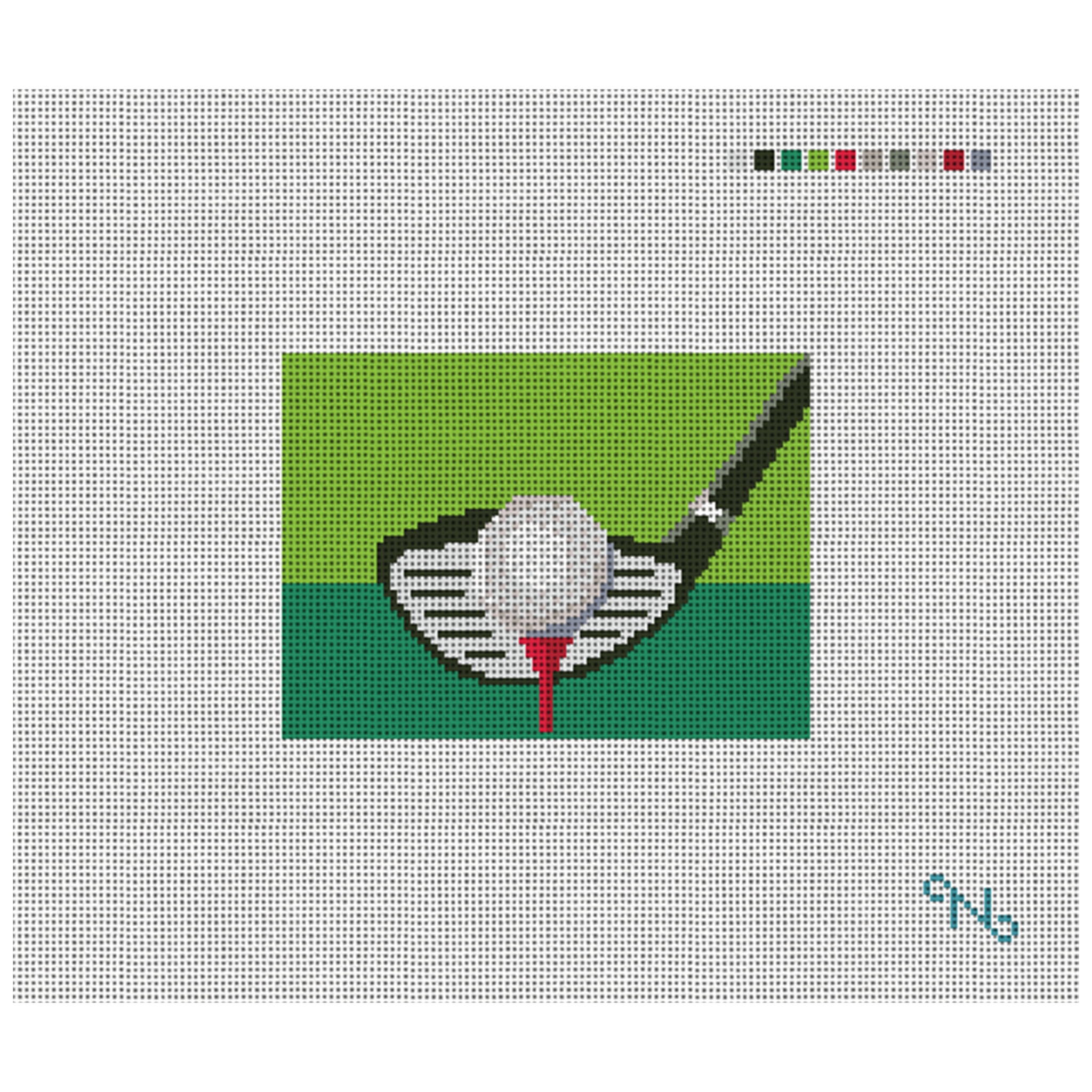 Golfers Needlepoint Card Wallet Kit