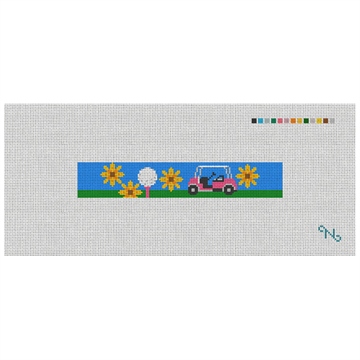 Golfing Girl Needlepoint Key Fob Kit