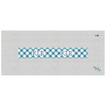 Gorgeous Gingham Needlepoint Key Fob Kit Stitched Preview