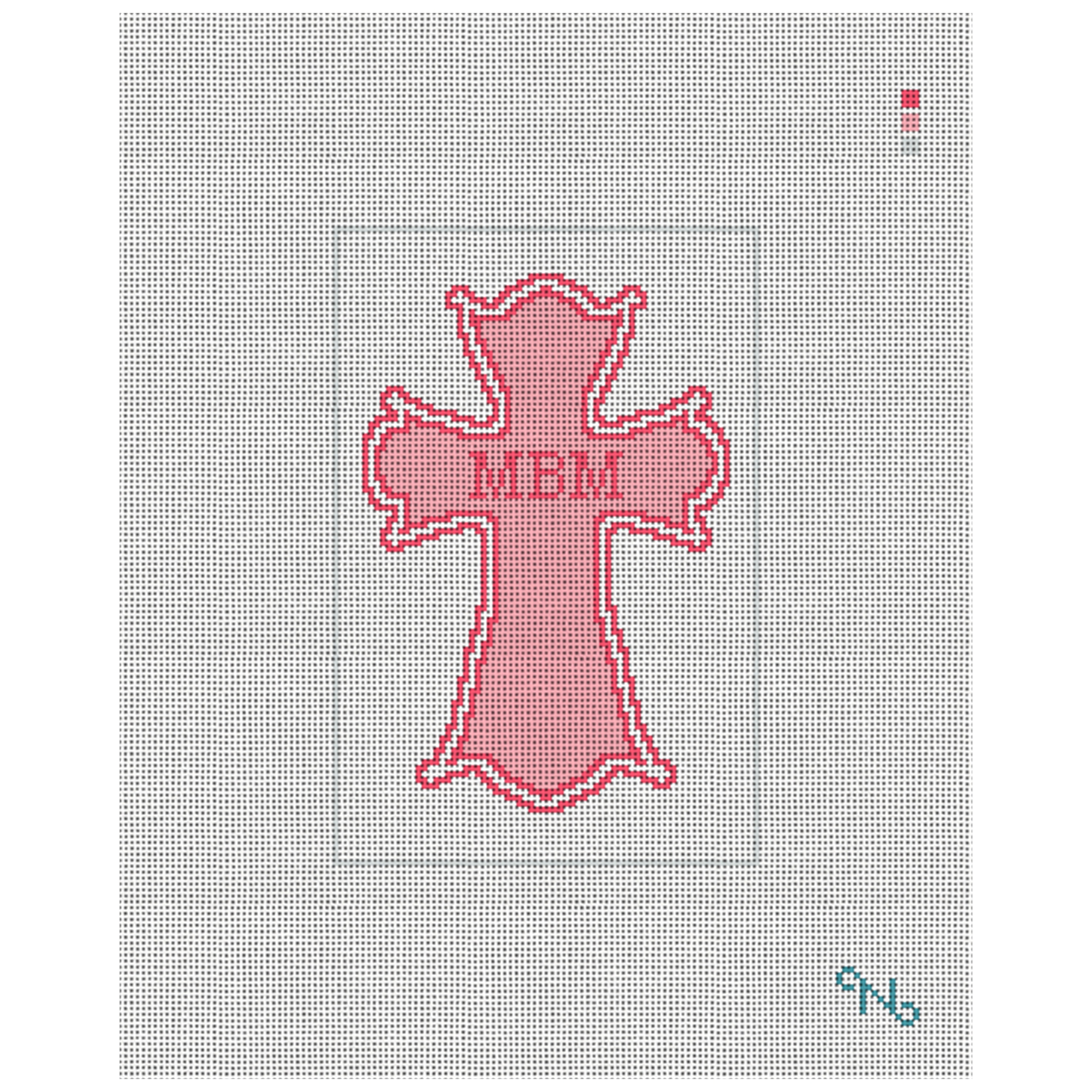 Gothic Cross Pink Needlepoint Ornament Kit