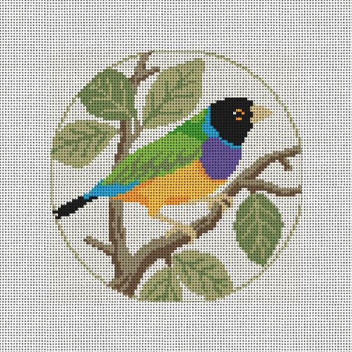 Gouldian Finch Needlepoint Ornament Kit