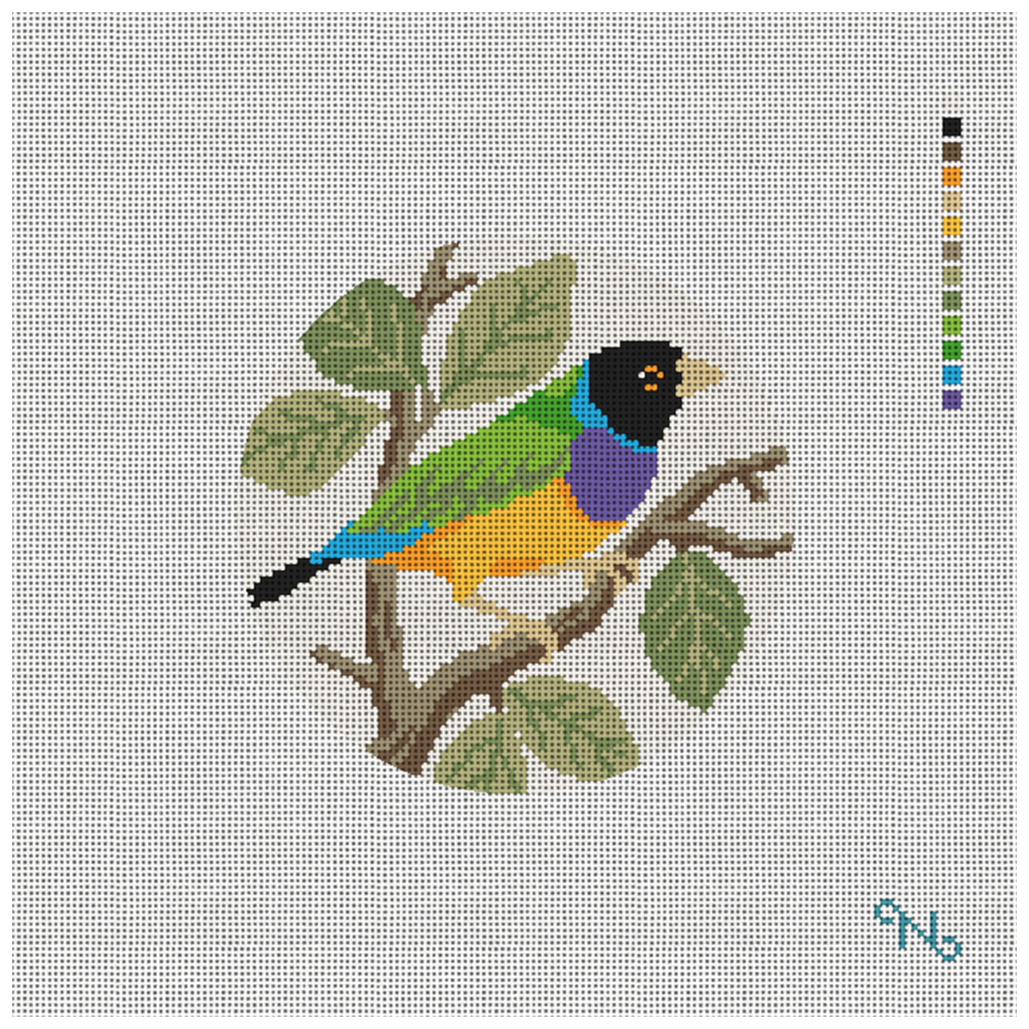 Gouldian Finch Needlepoint Ornament Kit