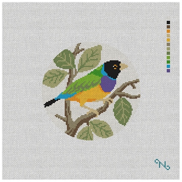 Gouldian Finch Needlepoint Ornament Kit