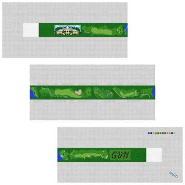Governors Club Golf Course Needlepoint Belt Kit Stitched Preview