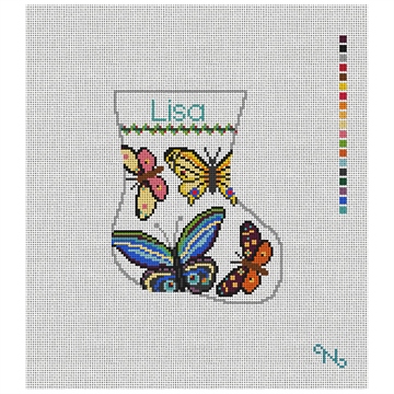 Graceful Butterflies Mini Stocking Needlepoint Kit
