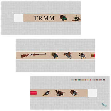 Grand Slam Turkey Needlepoint Belt Kit Stitched Preview