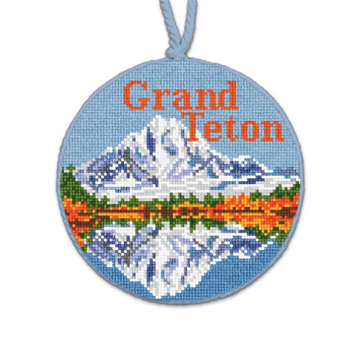 Grand Teton National Park Needlepoint Ornament