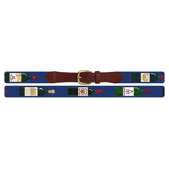 Grand Vins Wine Needlepoint Belt