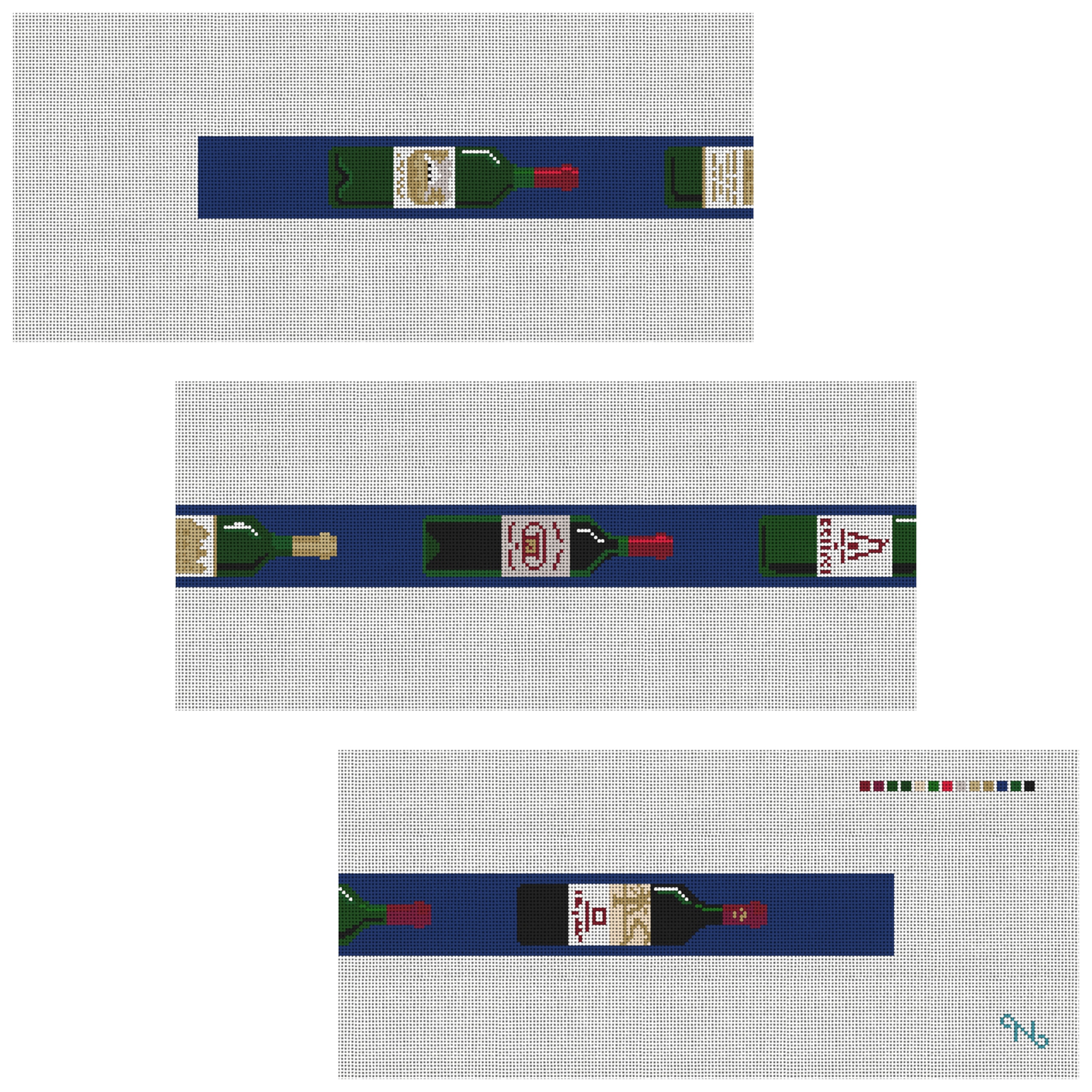 Grand Vins Wine Needlepoint Belt Kit