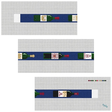 Grand Vins Wine Needlepoint Belt Kit Stitched Preview