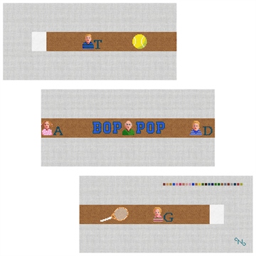 Grandkids Needlepoint Belt Kit Stitched Preview