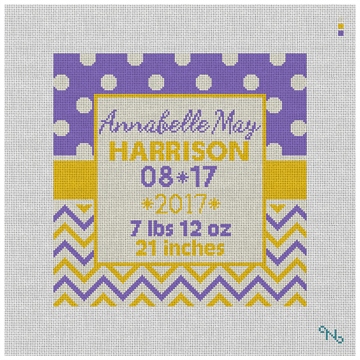 Graphic Baby Announcement Needlepoint Kit