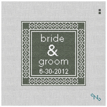 Gray Timeless Ring Bearer Pillow Kit Stitched Preview