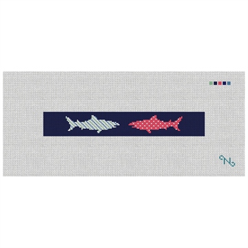Great White Shark Needlepoint Key Fob Kit