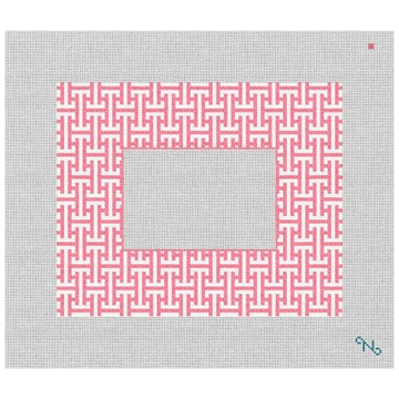 Greek Key Picture Frame Needlepoint Kit Stitched Preview
